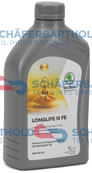Engine Oil 0W-30, SKODA, VW 504.00, VW 507.00, 1L
