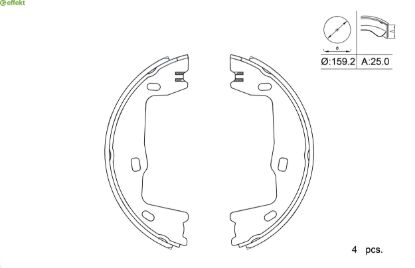 Brake Shoe Set, parking brake GENERAL MOTORS - 1605686
