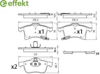 Brake Pad Set, disc brake GENERAL MOTORS - 93176115