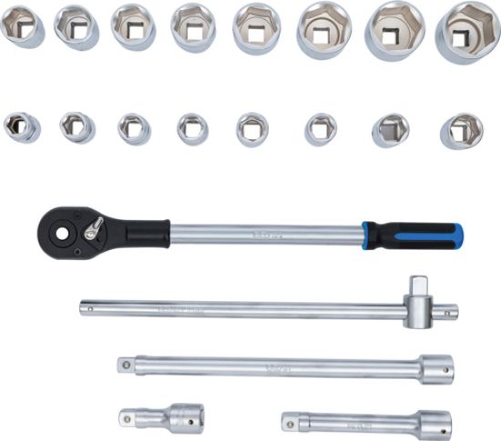 Socket Wrench Set 21-piece hexagon Socket Set, 3/4"
