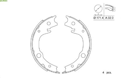 Brake Shoe Set, parking brake TOYOTA - 04495-05040