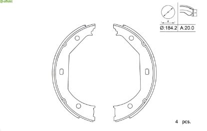 Brake Shoe Set, parking brake BMW - 34 41 1 163 988