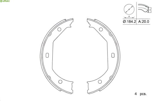 Brake Shoe Set, parking brake BMW - 34 41 1 163 988