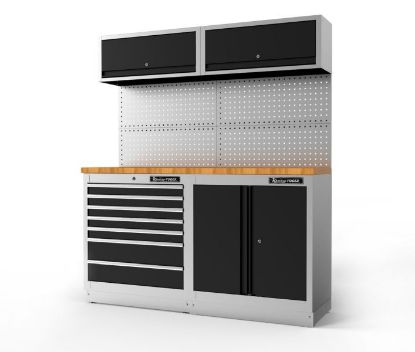Tool Cabinet Kaks moodulit Tamme töötasapinnaga 1725x1980x546mm