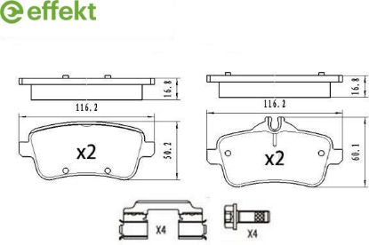 Brake Pad Set, disc brake MERCEDES-BENZ - 006 420 68 20