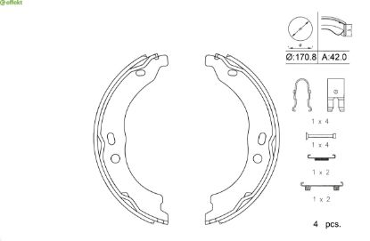 Brake Shoe Set, parking brake PSA - 4241.N5