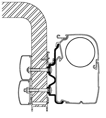 Mounting Set, roof rack Hymercamp Serie 5 -2011 4,00m