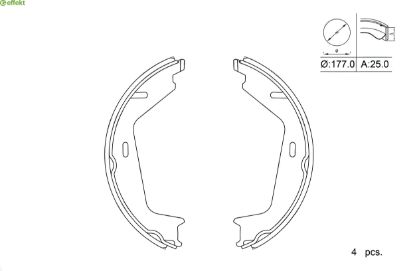 Brake Shoe Set, parking brake VOLVO - 31262869