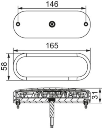 Direction Indicator 12/24V, 165 x 58 mm