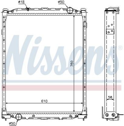 Radiator, engine cooling SETRA/KASSBOHRER