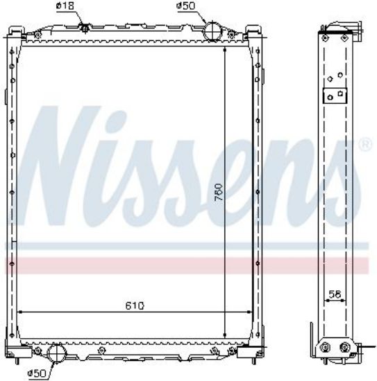 Radiator, engine cooling SETRA/KASSBOHRER