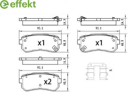 Brake Pad Set, disc brake HYUNDAI - 58302-1GA00