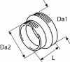Adapter, pre-heater air transition Adapter 60X55 MM