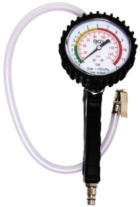 Tyre Lever rehvipumpamispüstol, 80mm näidik,  0 -12 bar