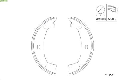 Brake Shoe Set, parking brake BMW - 34 41 1 163 244