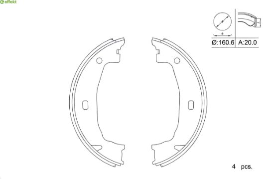 Brake Shoe Set, parking brake BMW - 34 41 1 163 244