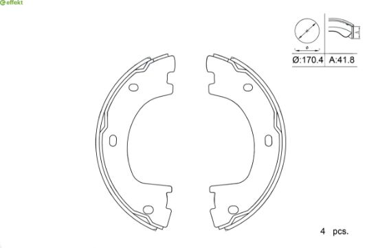 Brake Shoe Set, parking brake MERCEDES-BENZ - 906 420 04 20