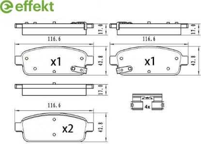 Brake Pad Set, disc brake GENERAL MOTORS - 13411383