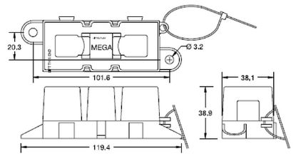 Fuse Holder BF2/MEGA ribakaitsmele kaanega
