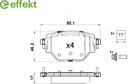 Brake Pad Set, disc brake Opel, PSA