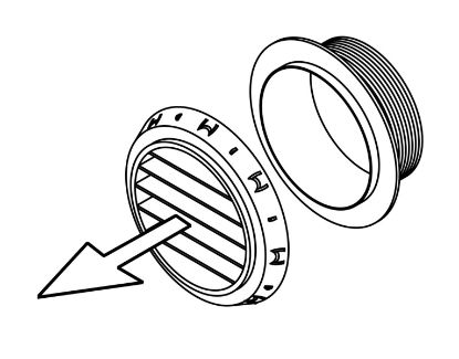 Air nozzle, auxiliary heater 60mm 90 kraadi hall