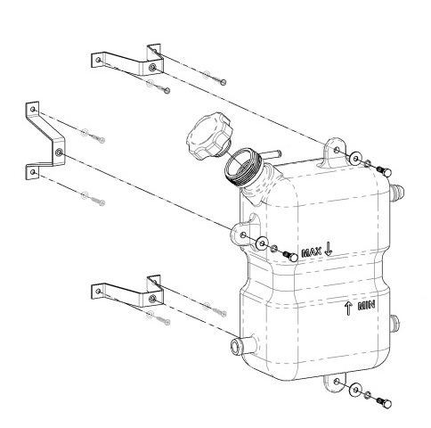 Expansion tank, auxilliary heater 5l vertikaalne 343x252x120mm kuni 25l süsteemile
