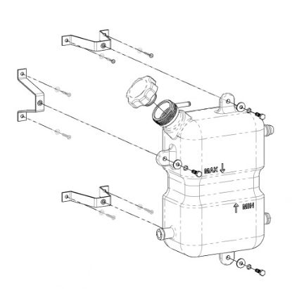 Expansion tank, auxilliary heater 5l vertikaalne 343x252x120mm kuni 25l süsteemile