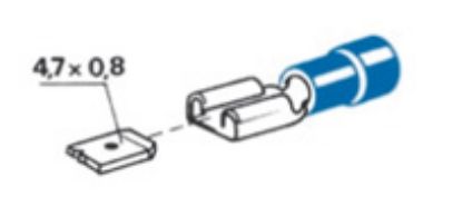 Terminal, electric universal parts plaat, ema 4,7x0,8mm sinine  25tk