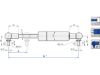 Gas Spring, boot/cargo area B=435 A=150 2100N 2xk