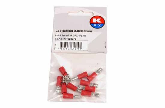 Terminal, electric universal parts plaat 2.8x0.8mm punane