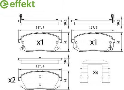 Brake Pad Set, disc brake HYUNDAI - 58101-B2A60