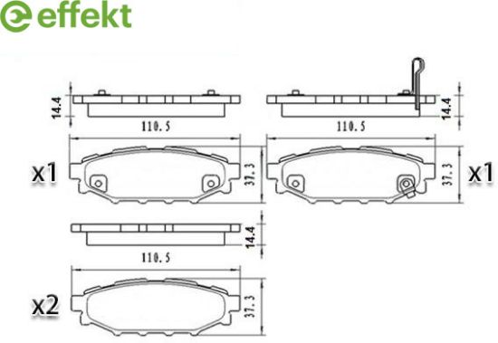 Brake Pad Set, disc brake SUBARU - 26696-AG010