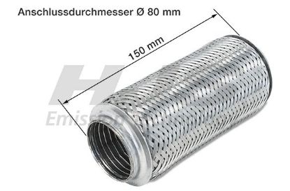Flexible Pipe, exhaust system 80x150mm tugev sisu
