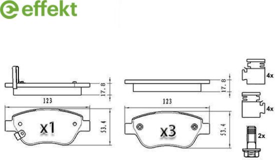 Brake Pad Set, disc brake GENERAL MOTORS - 93191698