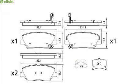 Brake Pad Set, disc brake Hyundai, Kia