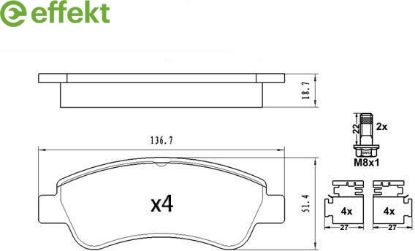 Brake Pad Set, disc brake Peugeot
