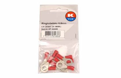 Terminal, electric universal parts rõngas M6 (6.5mm) punane