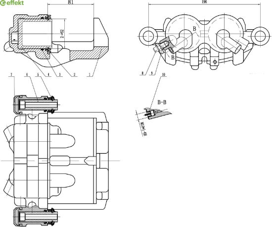Brake Caliper VAG - 2E0 615 101A