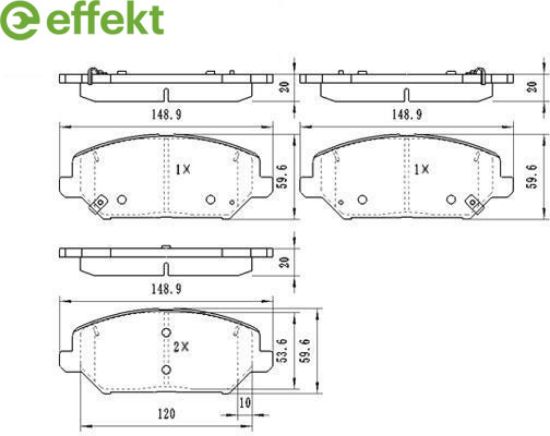 Brake Pad Set, disc brake HYUNDAI - 58101-G4A00