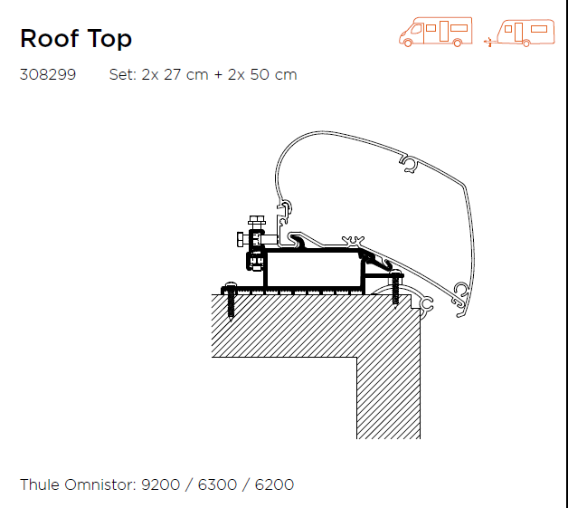 Mounting Set, roof rack Roof Top universaalne adapter 6/9-seeriale