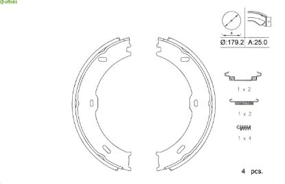 Brake Shoe Set, parking brake MERCEDES-BENZ - 906 420 03 20