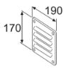 Air grille, auxilliary heater W=170, L=190, Alumiinium