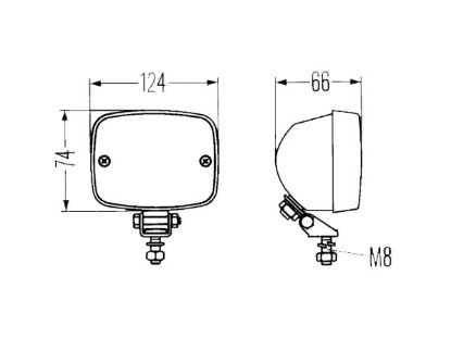 Rear Fog Light 124x74, jalaga (must) FAUN - 5246-762 - E1 8465