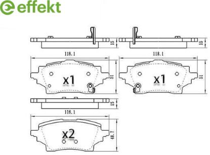 Brake Pad Set, disc brake TOYOTA - 04466-02400