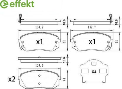 Brake Pad Set, disc brake Kia