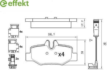 Brake Pad Set, disc brake MERCEDES-BENZ - 000 421 62 10