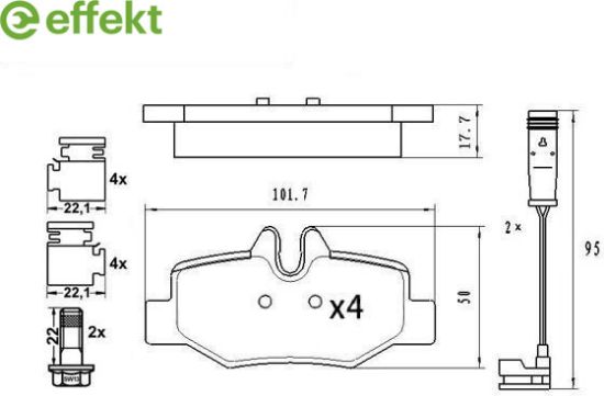 Brake Pad Set, disc brake MERCEDES-BENZ - 000 421 62 10