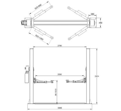 Vehicle Lift L-200 4T manuaal lukkudega Vehicle Lift L-200 4T manuaal lukkudega