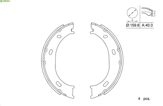Brake Shoe Set, parking brake Mercedes, VW