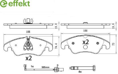 Brake Pad Set, disc brake VAG - 8K0 698 151